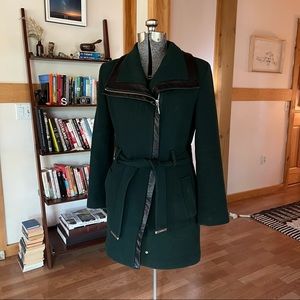 Calvin Klein wool blend coat, hunter green, size 12